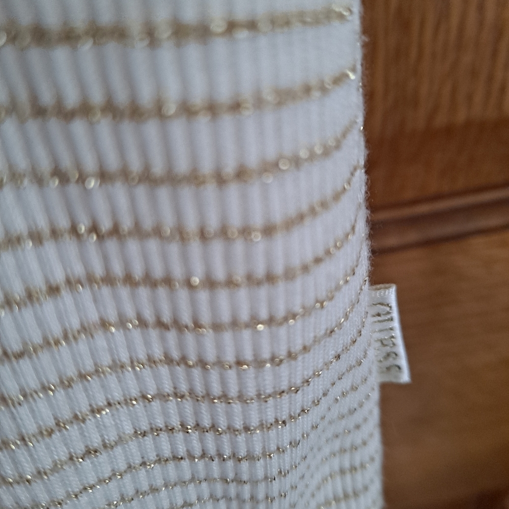 Guess Cream and Gold Hooded Striped Top - Picture 6 of 8